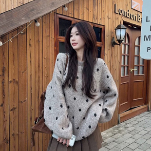 冬加厚宽松休闲慵懒风内搭针织衫 5新款 保暖毛衣HS1316 LILI LUCKY