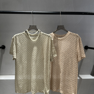 OPEN 71688 26夏上新复古格纹圆领针织衫