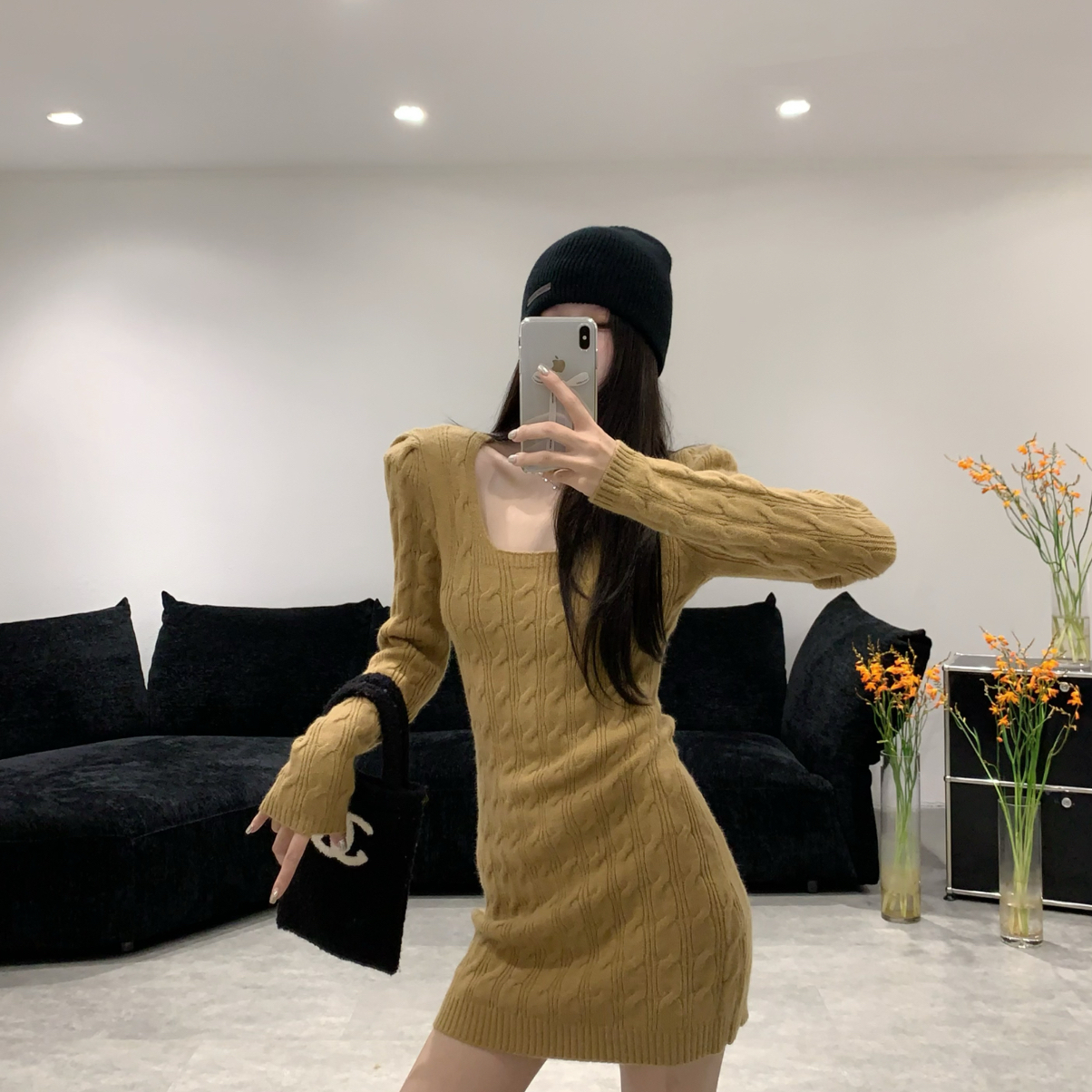 VANESSA麻花织法毛衣连衣裙256702
