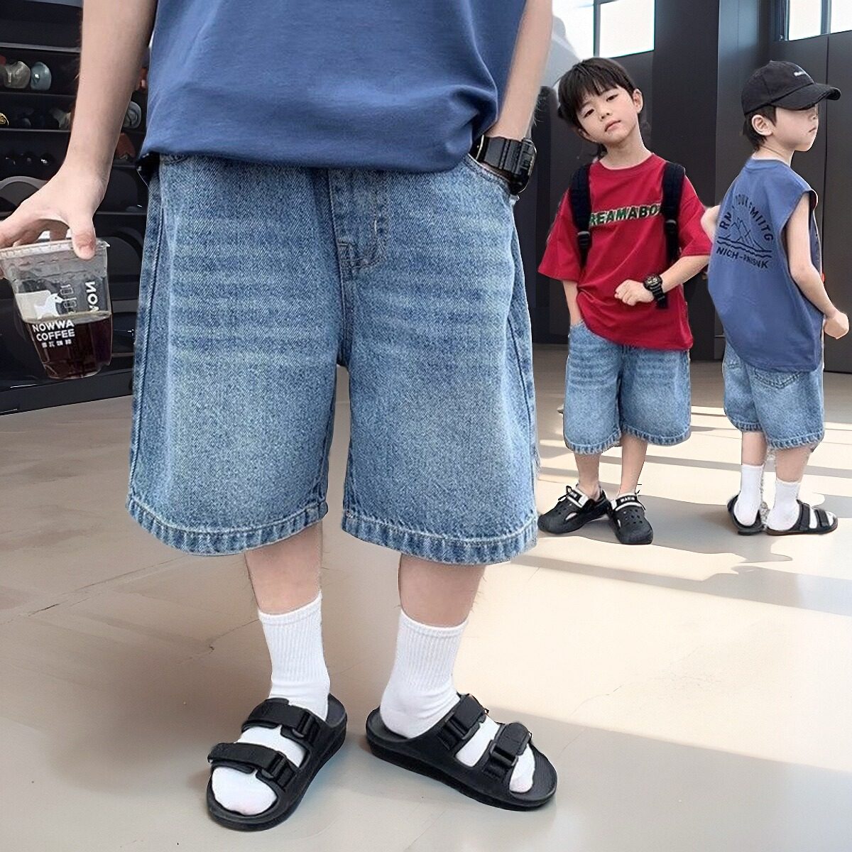 童装男童牛仔短裤夏装2025新款儿童裤子五分裤中大童薄款夏季裤子,童装/婴儿装/亲子装,儿童牛仔裤,淘宝优惠券,粉丝福利购,淘宝优惠卷