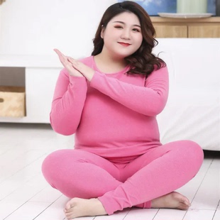 中年妇女冬天保暖德绒内衣阿姨睡衣宽松大码200斤妈妈装秋衣秋裤