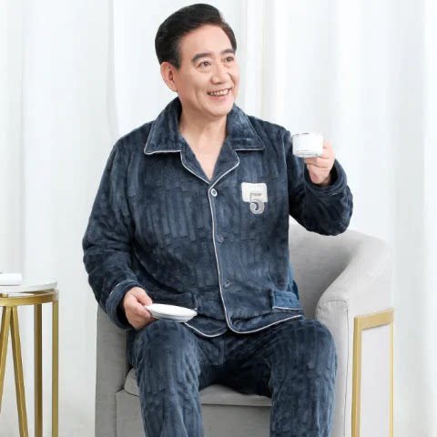 爷爷防寒家居外套男冬装宽松大码