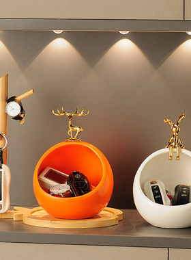 入户玄关门口钥匙收纳摆件现代简约家居装客厅鞋柜装饰品置物福气