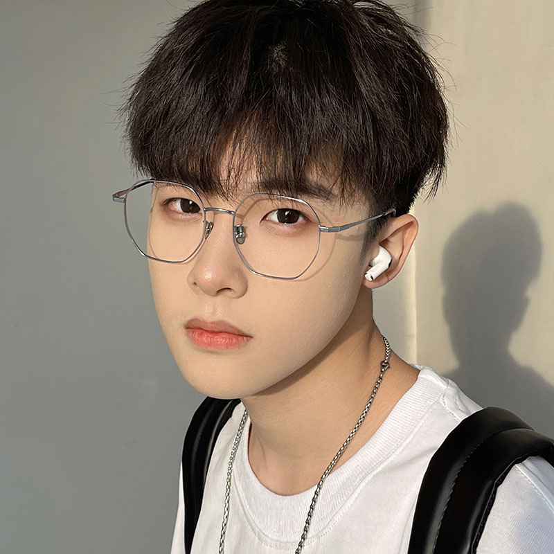 超轻纯钛防蓝光抗辐射近视眼镜