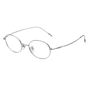 张靓颖同款银色椭圆框近视眼镜女款可配度数素颜眼睛框架超轻纯钛