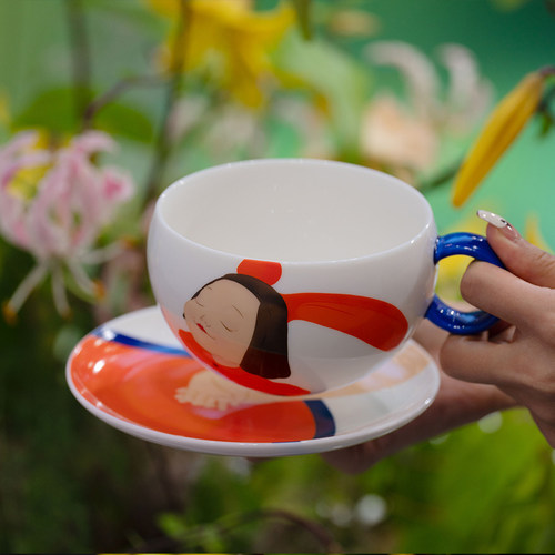 稀奇艺术幸福咖啡杯送女友礼物情侣水杯高颜值咖啡杯礼盒艺术礼品