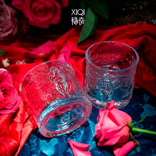 稀奇艺术天使浮雕威士忌洋酒玻璃杯子结婚生日盒装 中秋国庆礼物