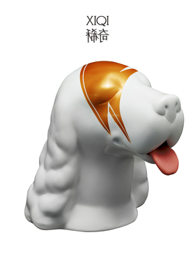 稀奇生肖梦幸旺旺可爱风陶瓷摆件