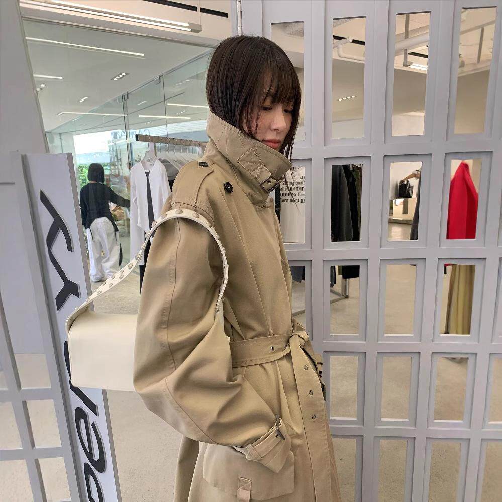 韩风 24秋冬新款 复古英伦风长款宽松风衣外套