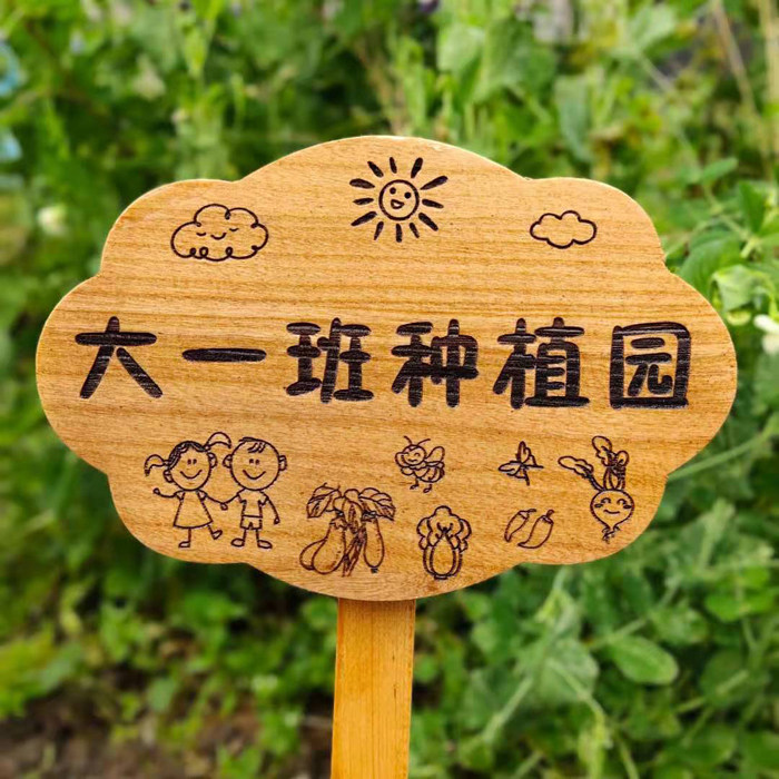 种植园插地牌定制幼儿园种植区标识牌学校农场认养牌制作实木防水图片