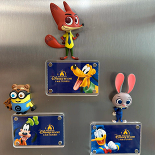 迪士尼门票冰箱贴透明3寸亚克力拍立得磁吸相框diy展示小卡冰箱贴