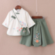 夏季 汉服套装 新款 两件套宝宝民国风复古唐装 儿童中式 女童旗袍套装