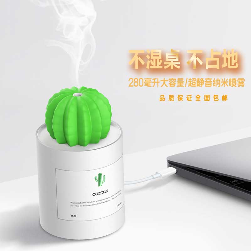 送礼物创意空气加湿器usb车载办公室家用小型迷你便携净化仙人掌