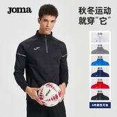 Joma男子运动秋冬休闲针织长袖 半拉链加绒保暖健身训练卫衣上衣