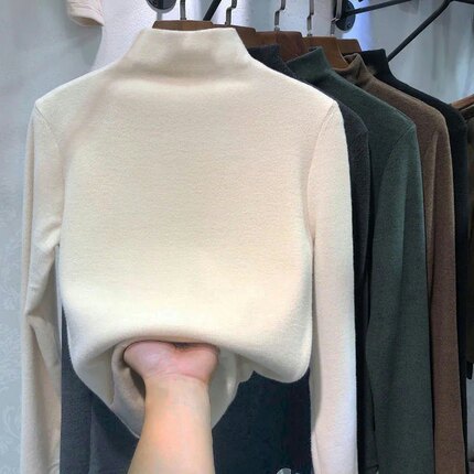 1688阿里巴巴反季清仓特卖女装淘宝爆款特价版双面德绒保暖T恤冬