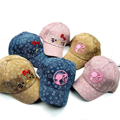 秋冬儿童帽子韩版新款女童KT猫棒球帽灯芯绒米妮头芭比儿童