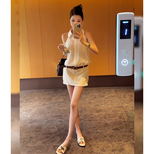 老钱气质知性风假两件连衣裙女夏季26年流行显瘦百搭背心衬衫短裙