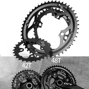 齿盘改装 山地车104BCD牙盘齿片48T大盘38T中盘28T小盘三片式 升级