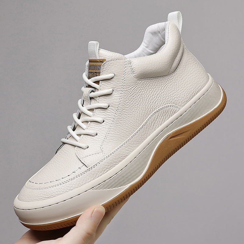 头层牛皮冬季新款高帮男式棉鞋真皮加绒加厚保暖厚底休闲男款男鞋