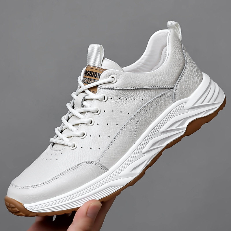 头层牛皮秋季新款男士休闲鞋真皮皮鞋运动鞋男款休闲男鞋潮流鞋子