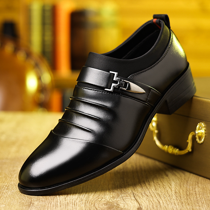 皮鞋男2025秋季新款商务正装休闲尖头西装一脚蹬男鞋