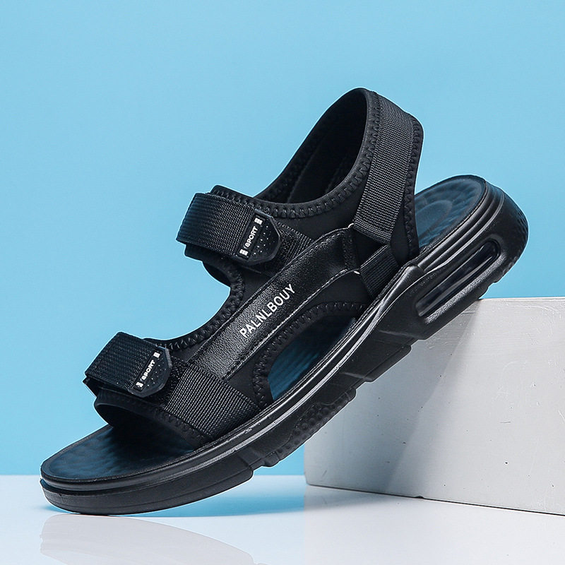 2026夏季新款男士日常休闲沙滩凉鞋男聚氨酯气垫鞋底防滑耐磨0001