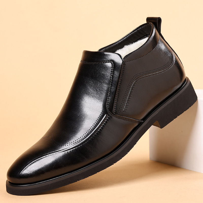 男鞋春夏季镂空透气2025新款商务开车正装皮鞋一脚蹬套脚办公鞋