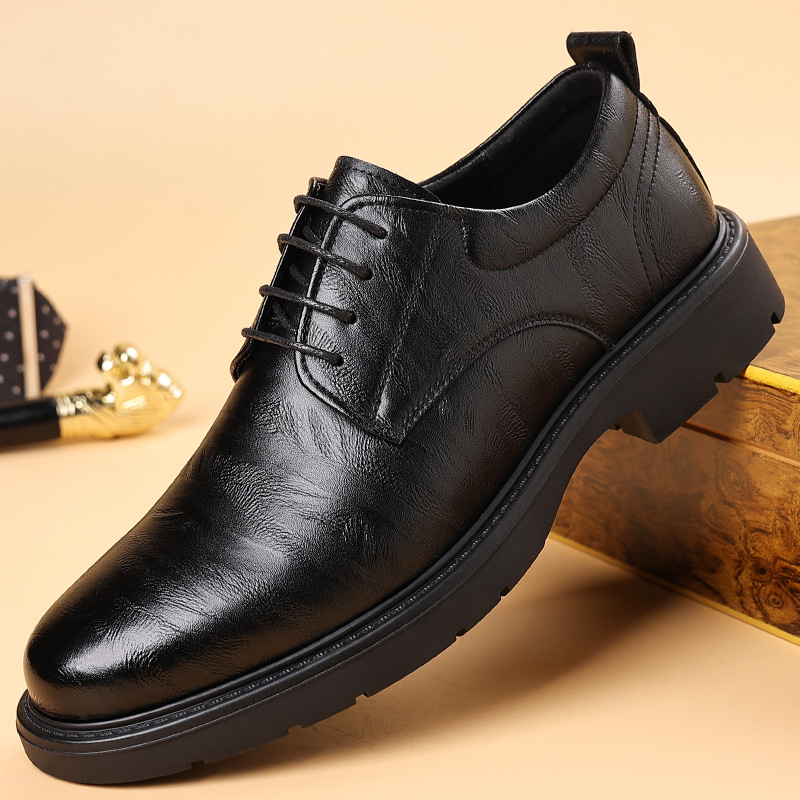 温州皮鞋2025秋季棕色结婚新郎鞋新款男鞋商务复古德比鞋正装皮鞋