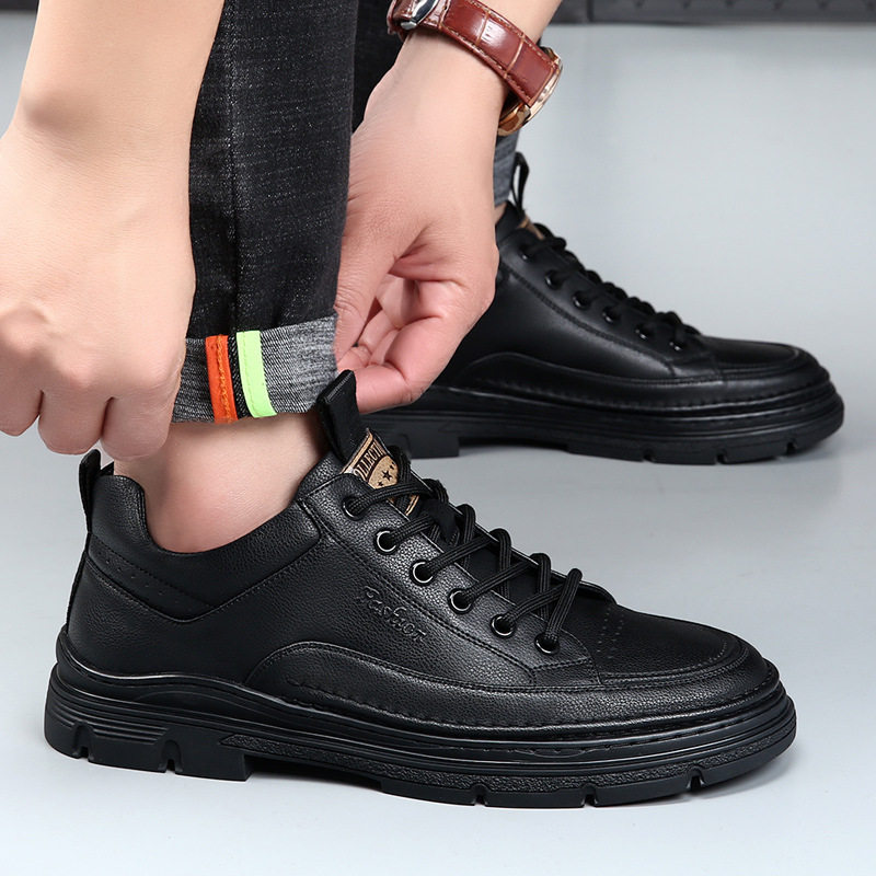 休闲鞋男款真皮软底春秋男士鞋透气休闲皮鞋百搭感男鞋子