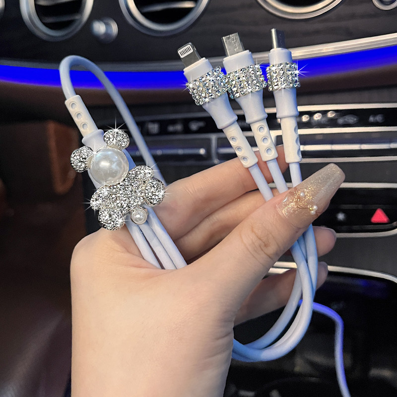 车载充电器超级快充高级镶钻女神