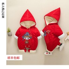 中国风童装宝宝连体拜年服冬季棉服1