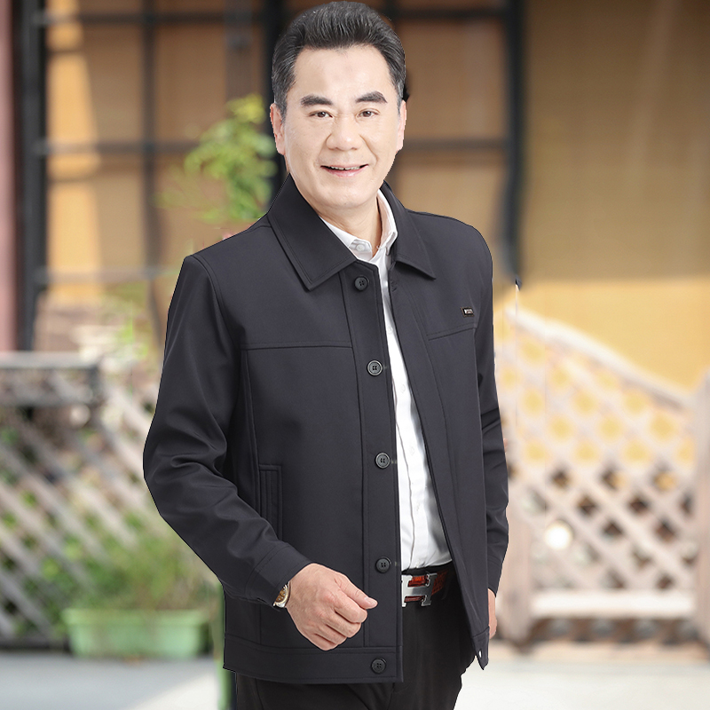 宽松休闲外套夹克男装爸爸装