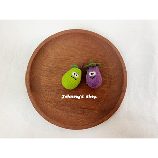 约翰尼的小熊|羊毛毡手作鸭梨青啤梨茄子胸针别针格纹鸭嘴发夹