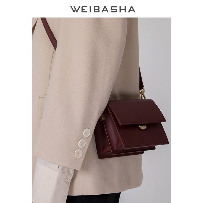 真皮包包2020新款潮时尚百搭ins风琴斜挎包单肩包秋冬小方包女包