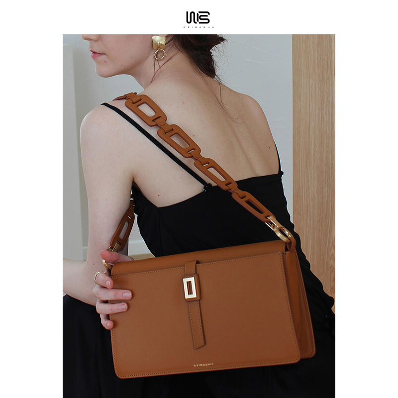 微芭莎真皮小腋下包包2022新款潮链条时尚单肩包斜挎包小方包女包