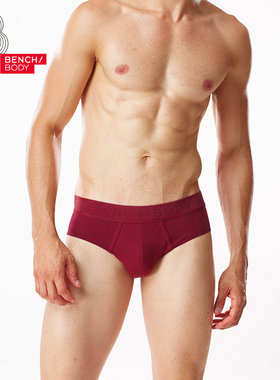 BENCH/BODY/奔趣本命年枣红内裤男士棉质纯色中腰三角内裤BUB2039