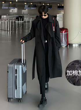 秋冬高级感中长款风衣男韩版宽松潮流痞帅过膝大衣双排扣战壕外套