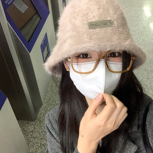 可爱保暖毛绒渔夫帽女