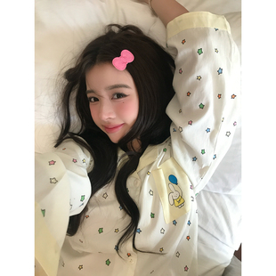 春季 套装 可爱亲肤舒适家居服两件套女 彩色星星卡通睡衣裤 馨帮帮