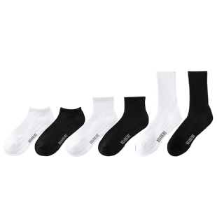 白色袜子男中筒袜防臭冬季毛巾底羽毛球袜加厚款男士运动篮球短袜