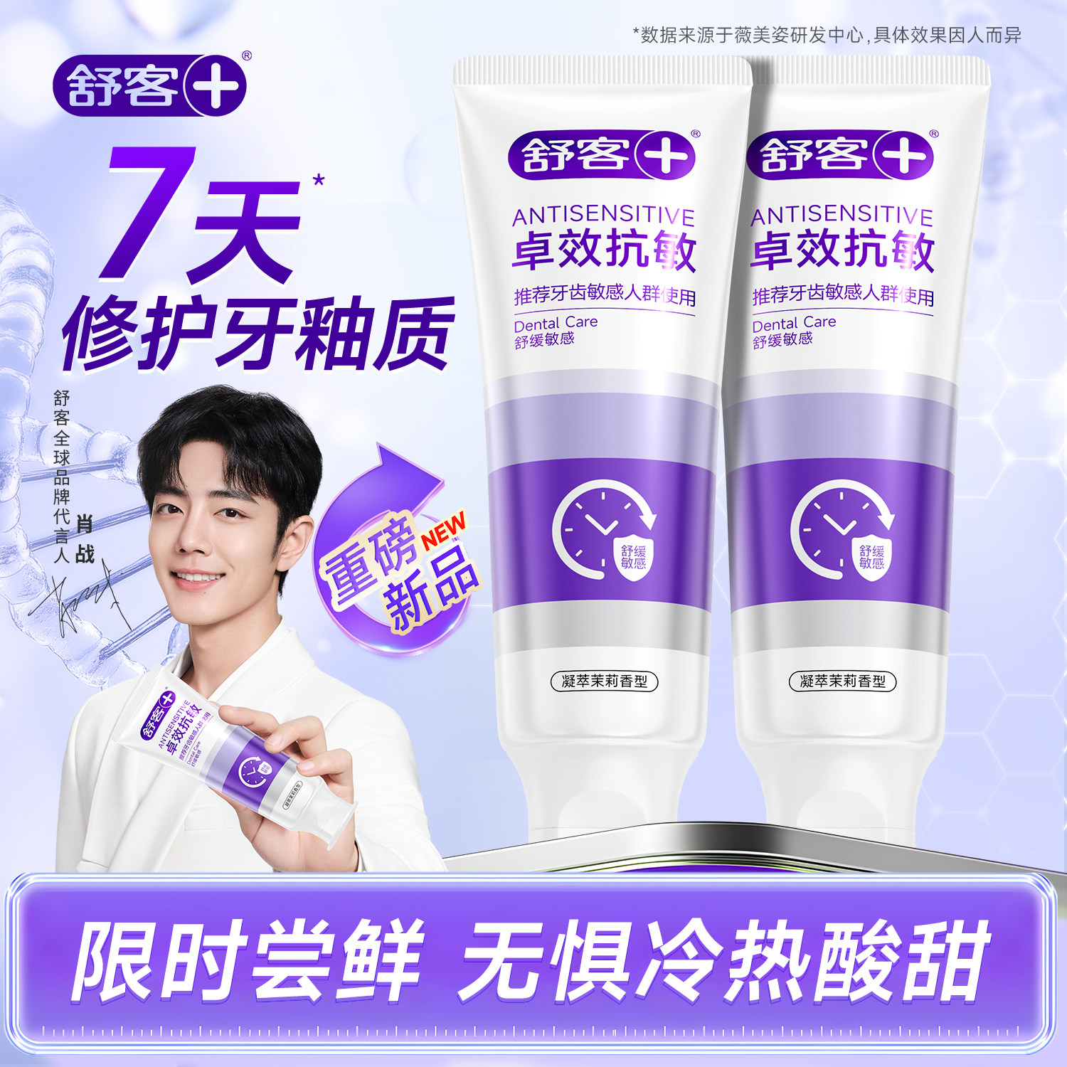 舒客牙釉质美白羟基磷灰石含氟牙膏券后18.9元