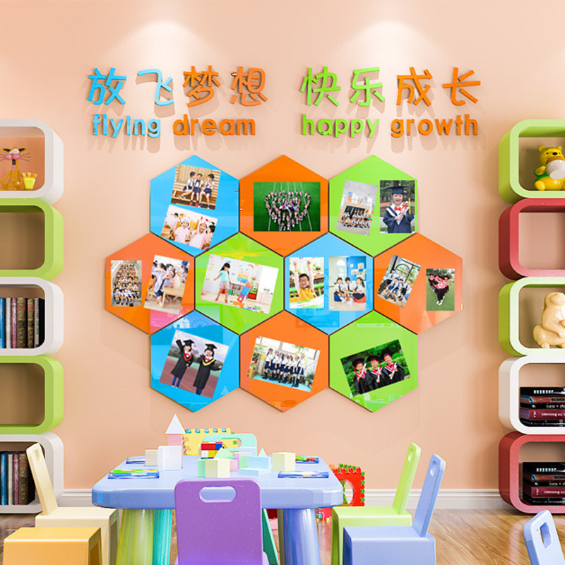 幼儿园早教中心培训班文化墙贴画