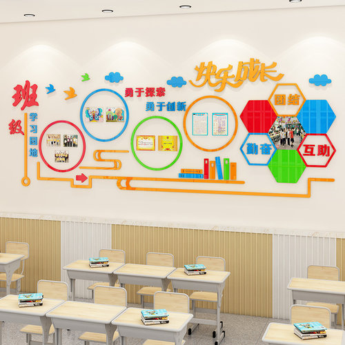 初高中小学展示墙贴3d立体公告栏