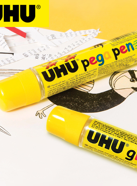 德国进口UHU手工制作办公用品海绵头50ml液体diy多用途透明学生用u胶信封手工折纸剪纸粘贴凭证报告纸胶水