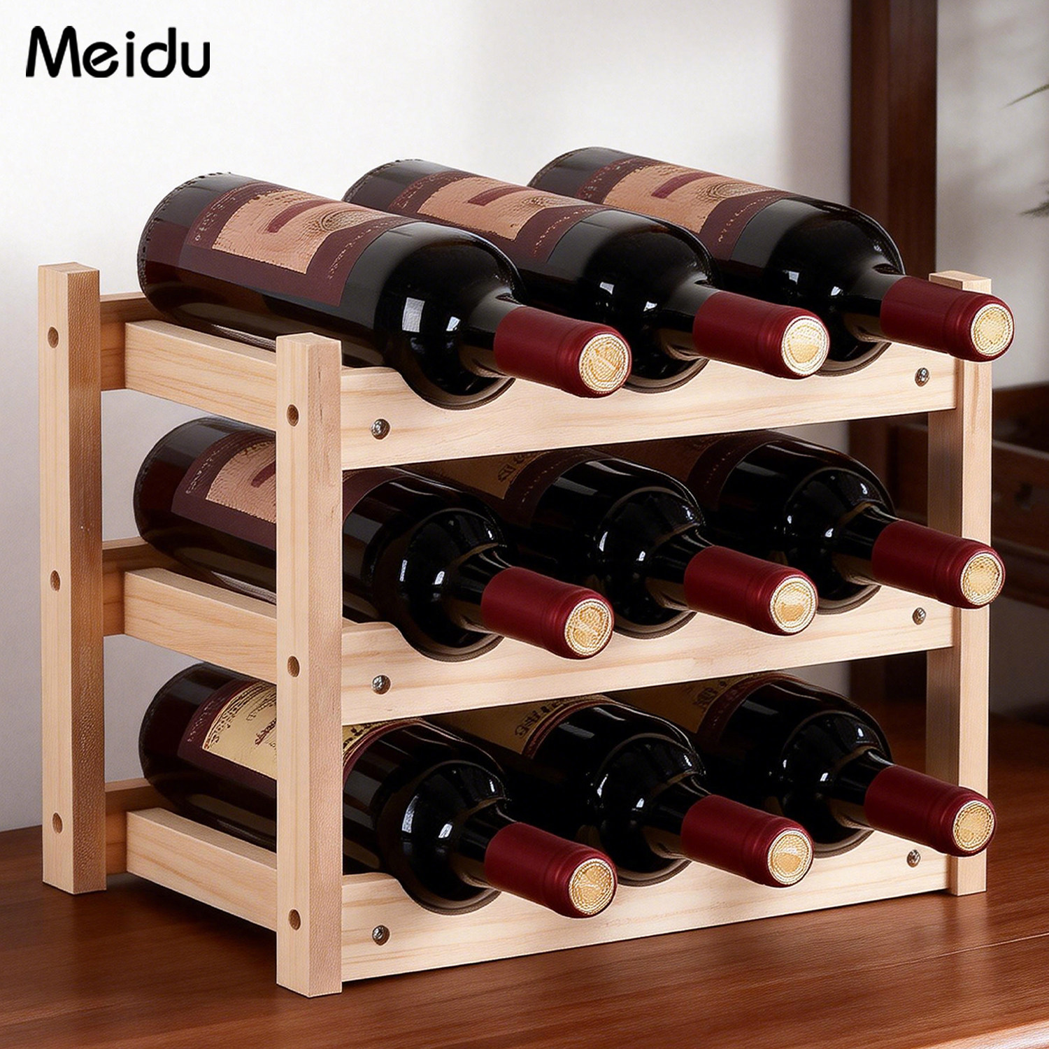 红酒架置物架9宫格子家用免安装葡萄酒架摆件小酒柜多瓶放酒桌面,餐饮具,酒架,淘宝优惠券,粉丝福利购,淘宝优惠卷