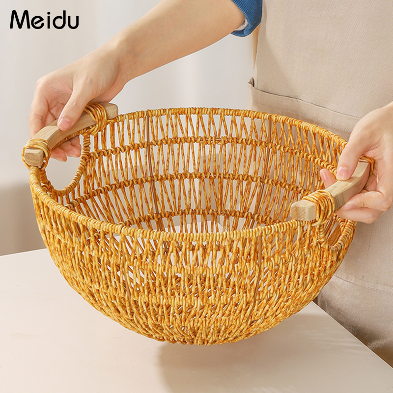 大号仿藤编织大容量果篮