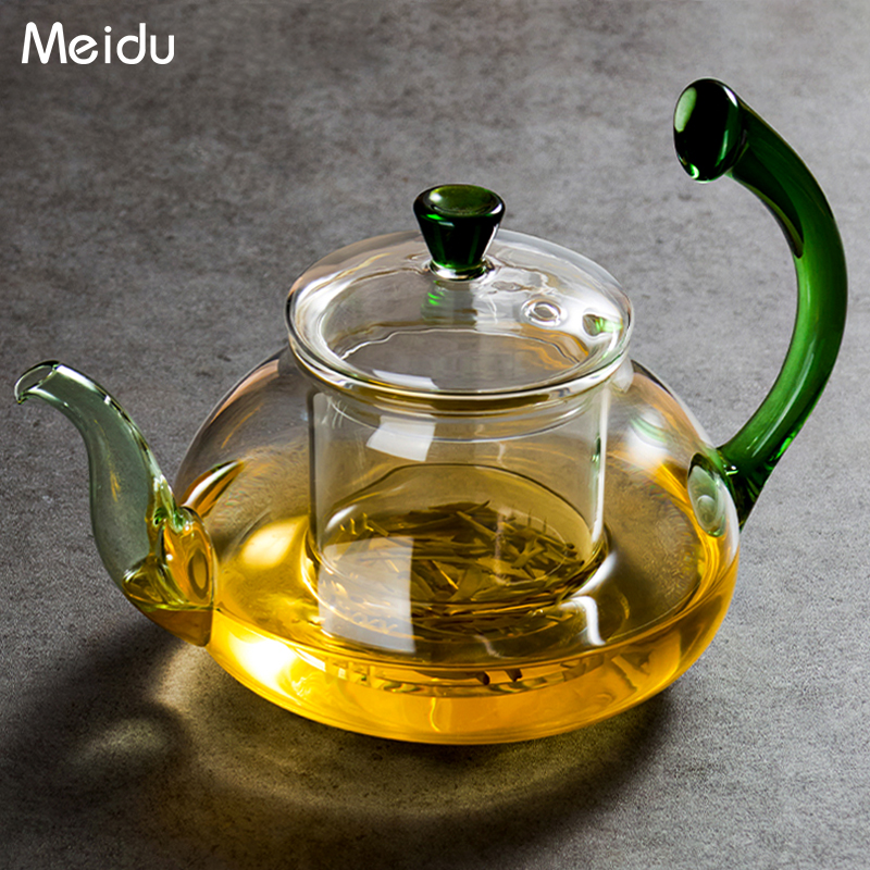 翘尾壶泡茶壶玻璃茶壶茶杯套装家用高硼硅玻璃煮茶壶创意茶具整套