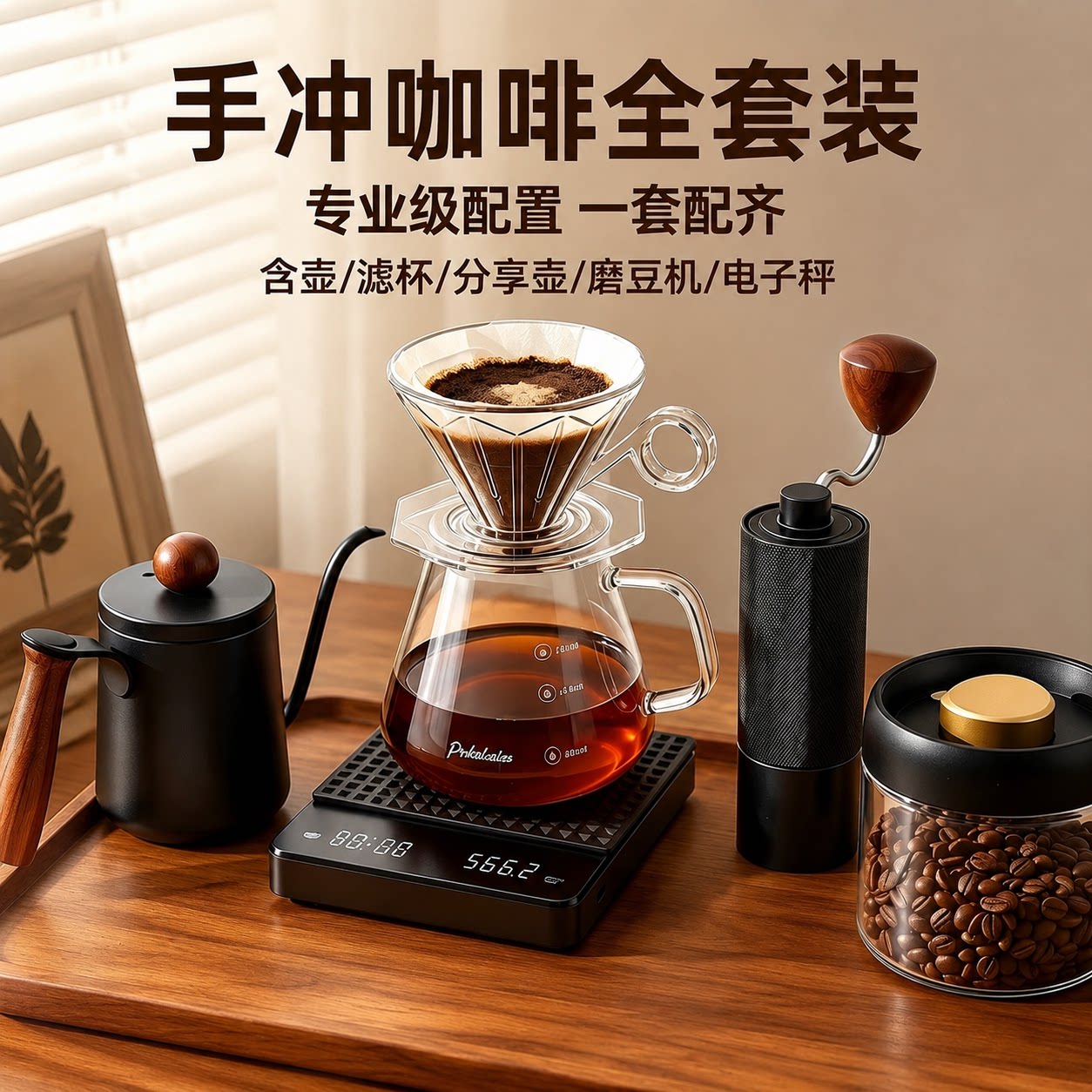 入门手冲咖啡V60滤杯分享壶套装