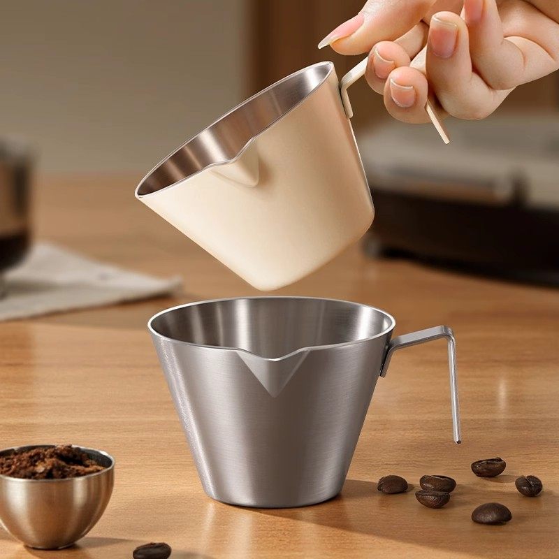 拼咖啡萃取杯浓缩咖啡杯不锈钢咖啡萃取量杯奶盅意式咖啡机接液杯