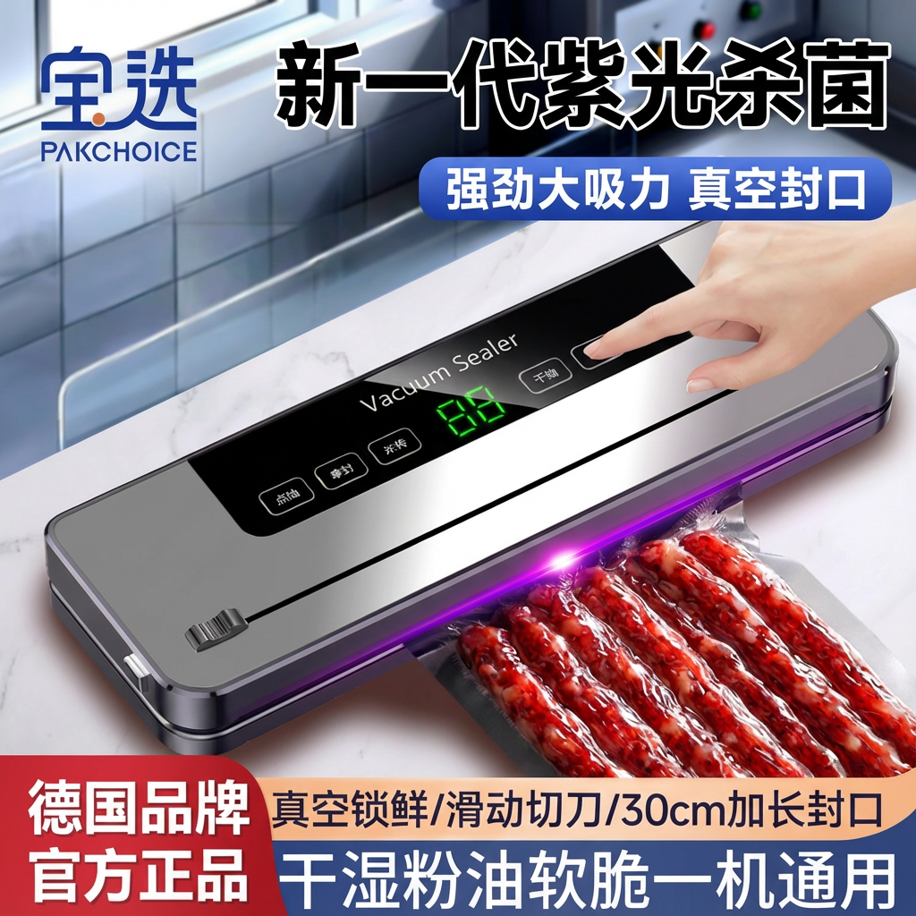 宝选真空封口机小型家用一体机干湿两用食品塑封保鲜抽真空包装机